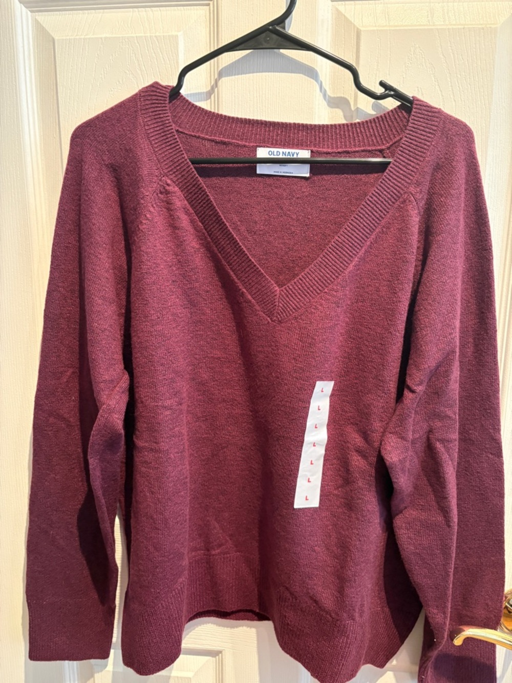 Old Navy Women's SoSoft V-Neck Sweater in Deep Wine